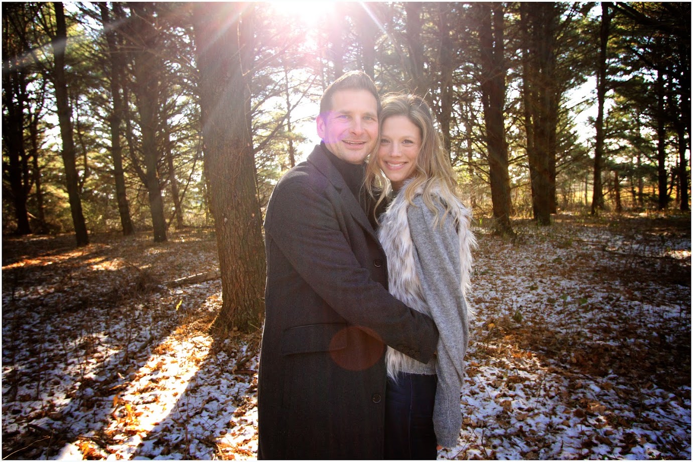 husband and wife picture in woods