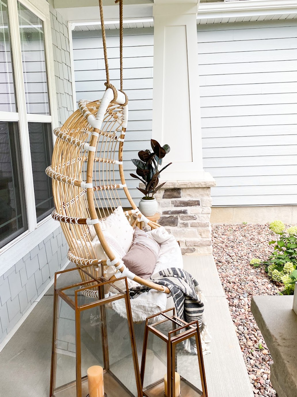 Serena and lily hanging chair installation hot sale