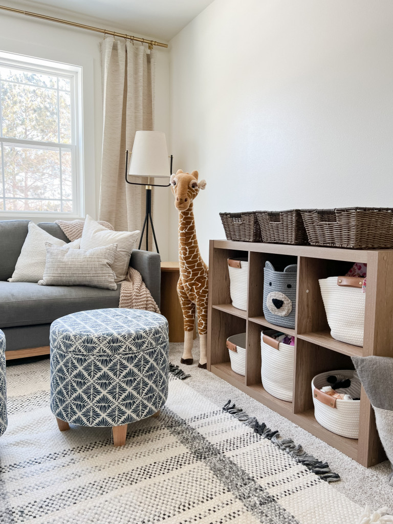 Playroom organization storage bins