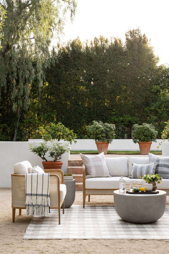 Outdoor coffee table stone